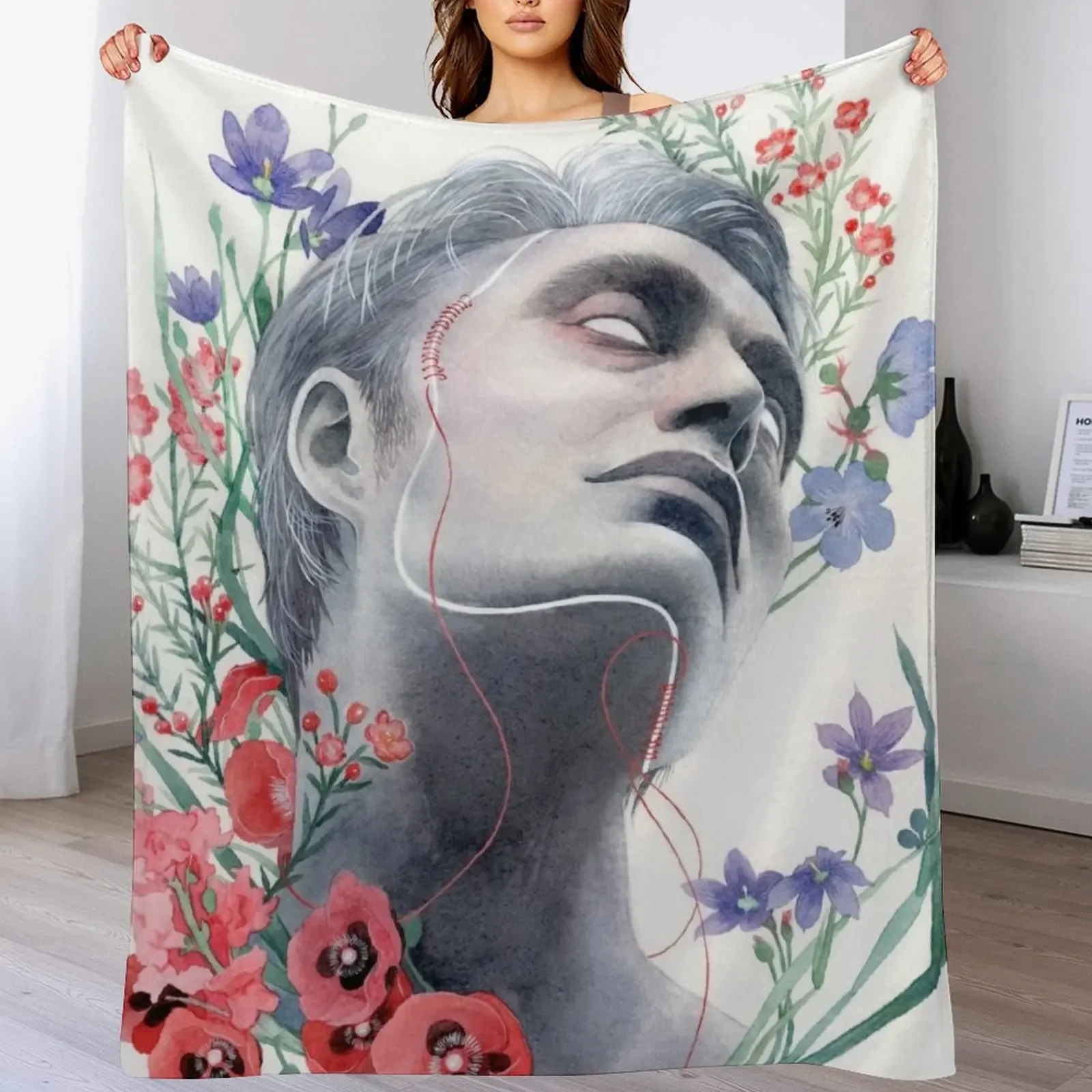 New Pride / Hannibal Lector / Mads Mikkelsen Throw Blanket Lightweight Warm Blanket for Indoor Outdoor Use