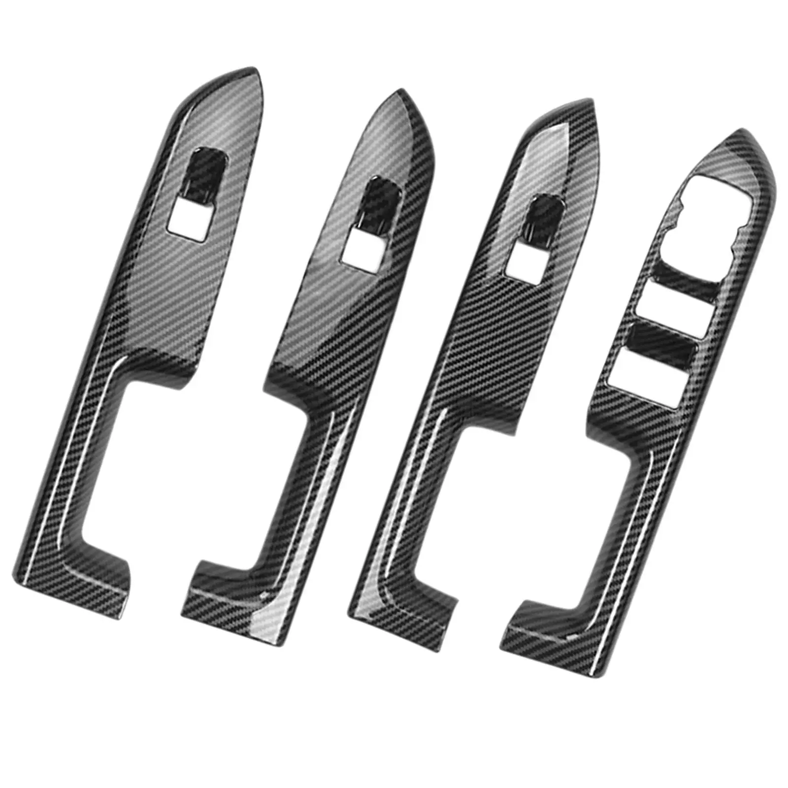 4x Window Lift Panel Cover Professional Carbon Fiber Window Switches