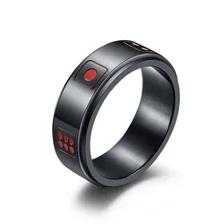 Men's 8MM Stainless Steel Dice Spins Spinner Ring Band