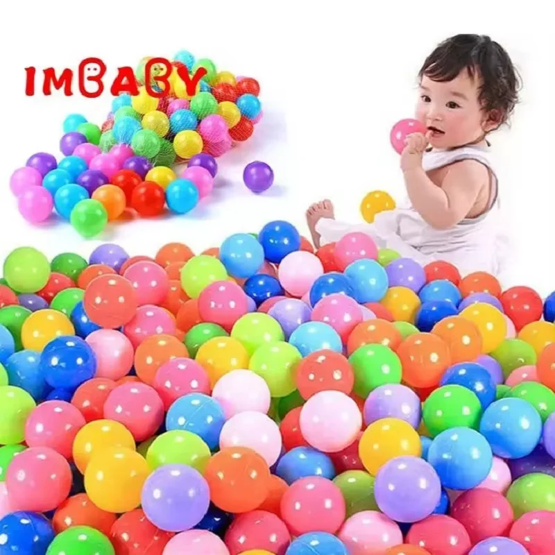 IMBABY Ocean Sensory Balls para niños, pelotas de plástico de 5,5-7 cm, juguetes para piscina/caja seca no tóxicos, malabarismo multicolor para aliviar el estrés