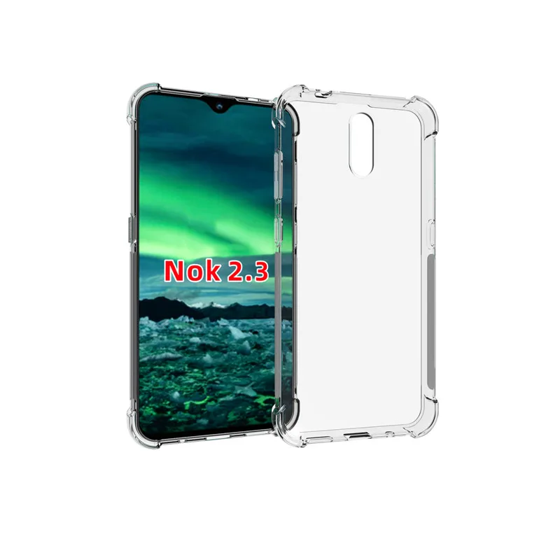 For Nokia 2.3 mobile phone case transparent all-inclusive TPU four-corner anti-fall silicone protective cover soft