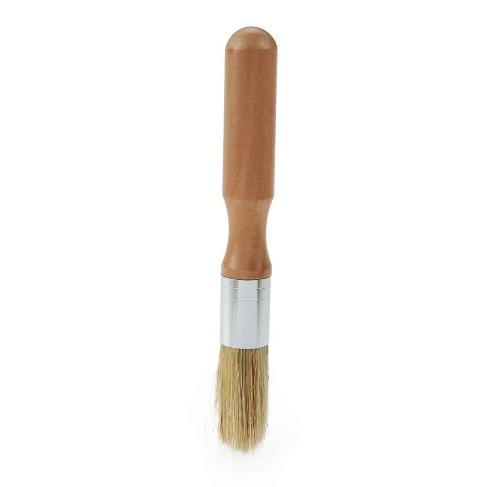 1pc Multifunctional Brush 148mm Length Pig/Hog Bristles with Round Head Wooden Handle Painting Cleaning Coffee Grinder Clean