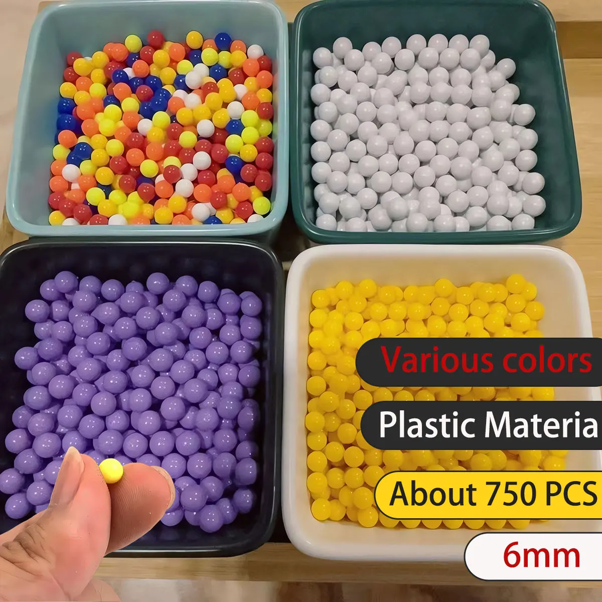 750PCS Standard 6MM Paintball Bullets Toy Security Plastic Ball BB  Balls for Shooting Yoys