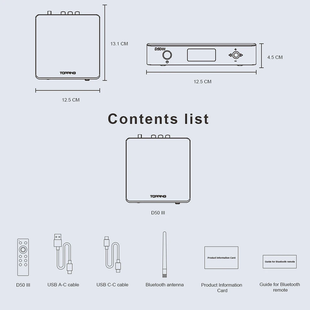 TOPPING D50III وحدة فك ترميز الصوت الرقمي HIFI DAC Dual ES9039Q2M LDAC بلوتوث 5.1 DSD512 PCM768kHz BT التحكم عن بعد Typec D50 III