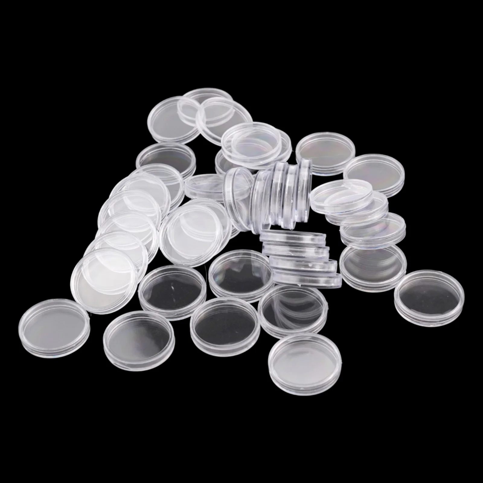 100pcs 28mm Coin Display Case Plastic Clear Coin Holder Display Capsules For Coin Collecting Coin Storage Box