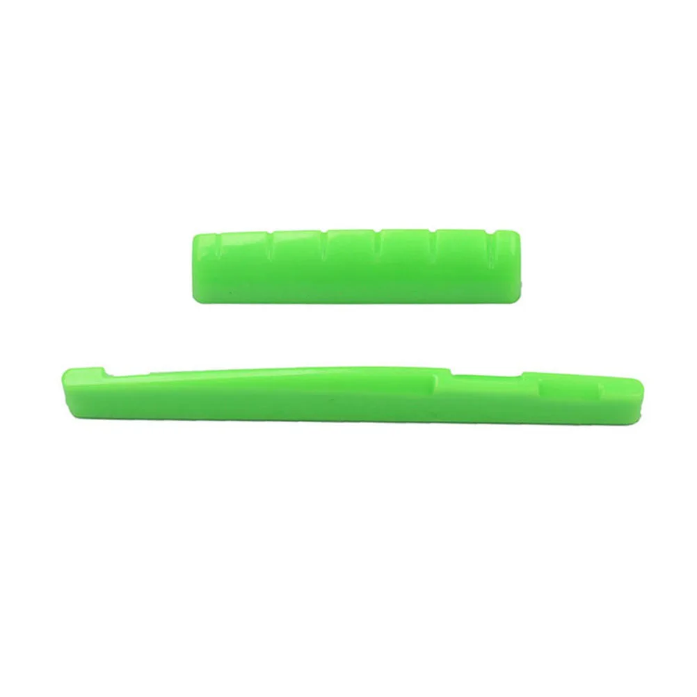 

Plastic Replacement Guitar Nut Saddle Set Green Easy Cut Durable for Better Sound Professional Guitar Accessory