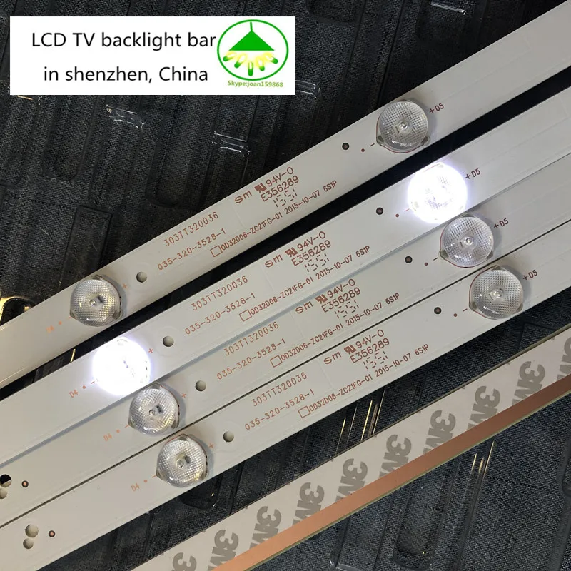 3 pcs/Lot 100% new 59cm LCD TV backlight bar 32 inch  General article lamp for Changhong, Hisense, NEW,  590mm  6 leds