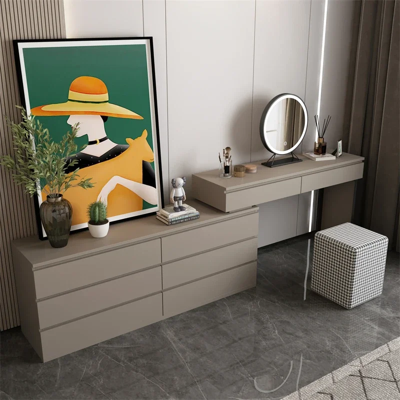 Modern Minimalist Dressing Table Bedroom Luxury Storage Mirror Dressing Table Drawer Girls Penteadeira Para Quarto Furniture