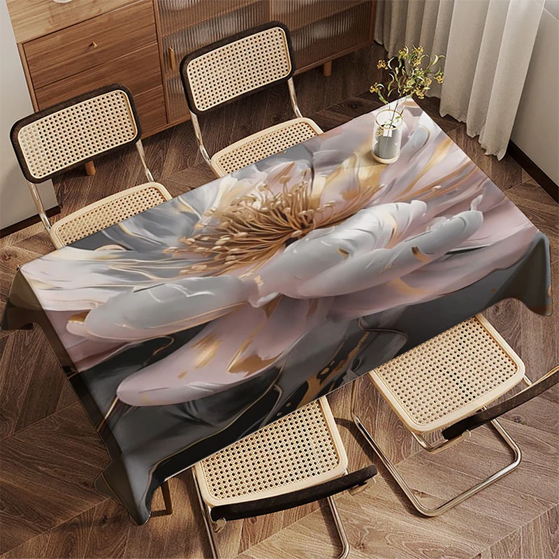 Fancy Floral Tablecloth Restaurant Kitchen Tablecloth Living Room Home Decoration Rectangular Party Decoration
