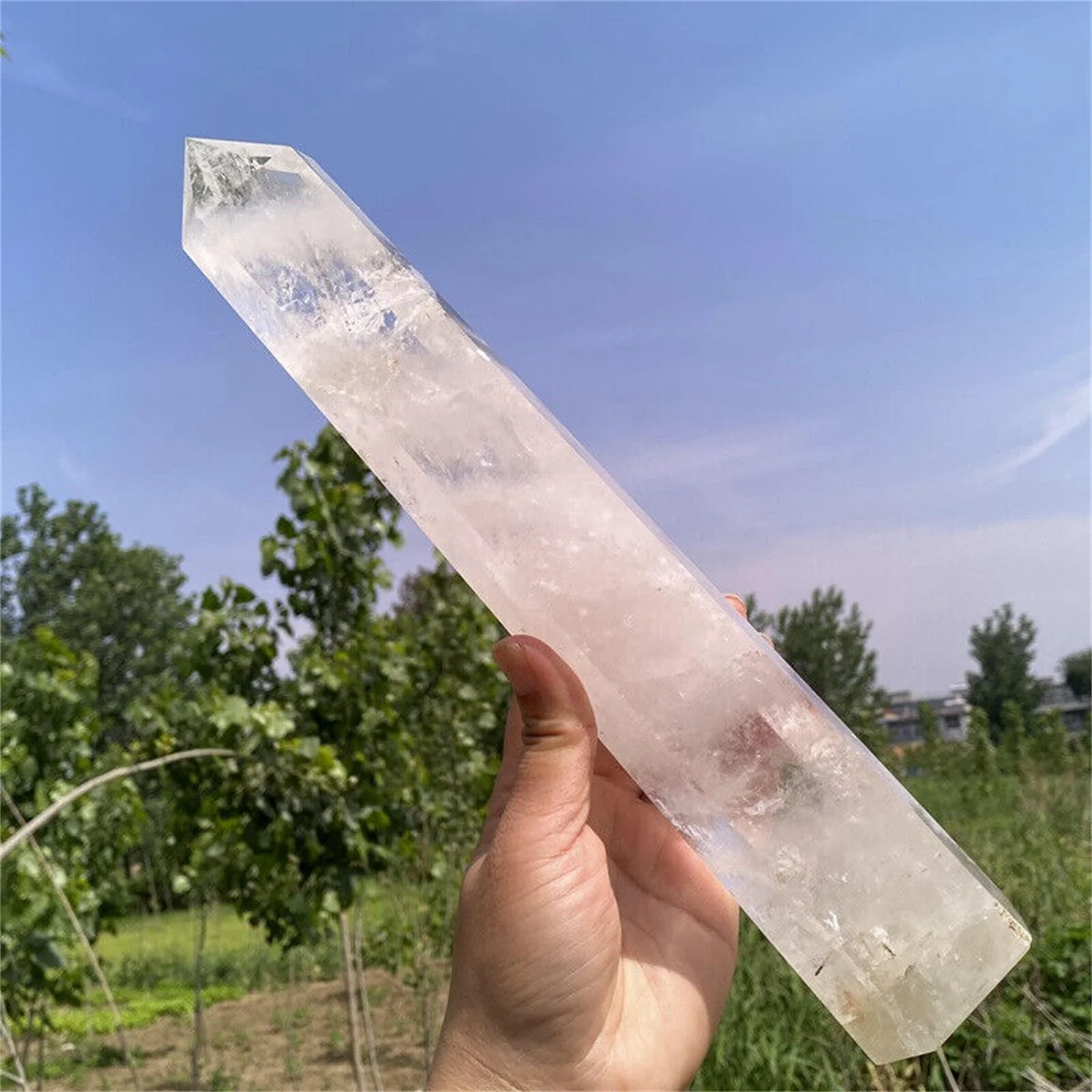 Huge Natural White Quartz Pillar,White Crystal Ore Wand,Mineral Reiki Healing Stone Pillar,Home Office Meditation Gem Decor