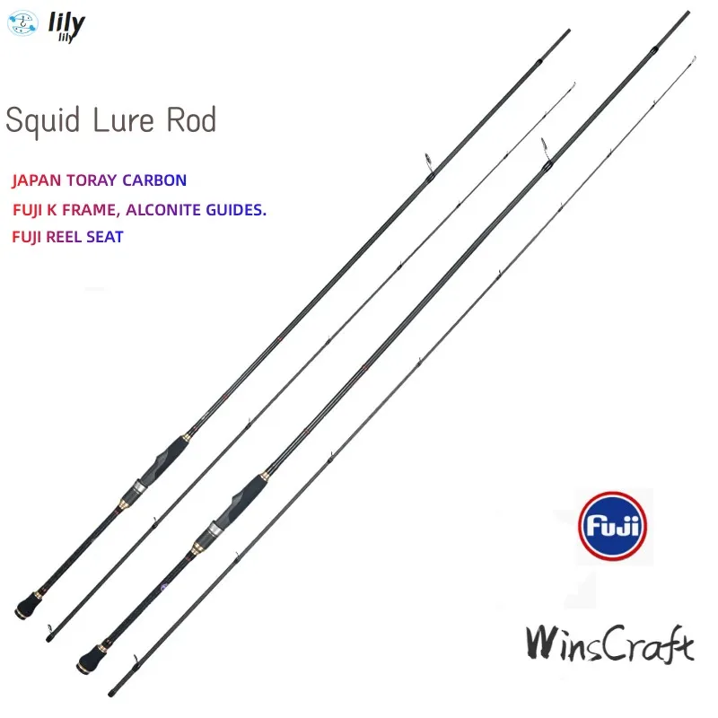 Japan Full Fuji Original Lurekiller K Guide Egi Rod Squid Lure Rod Spinning Pole 762ML/832M/862M Pe 0.4-1.2 Squid Size #2-3.5