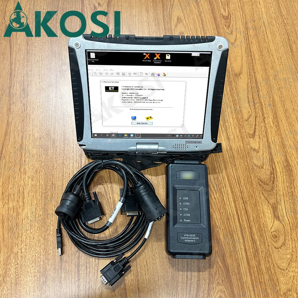 Heavy Duty Scanner Truck Diagnostic tool with CF19 laptop for CAT ET 4 Cater Adapter 478-0235 CAT4 Communication