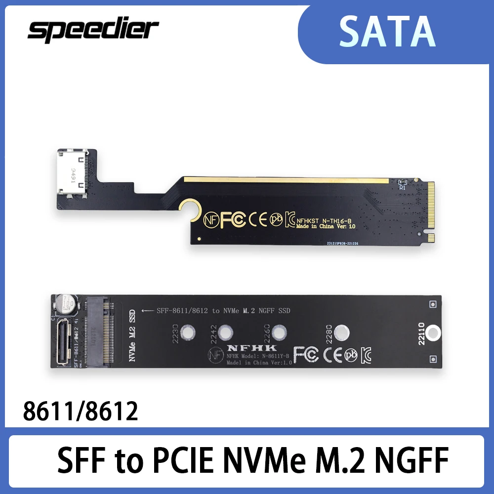 

Oculink 4X SFF-8611 / 8612 To PCIE 16x NVMe M.2 NGFF M-Key Adapter Card for External External Hard Disk Graphics Card PCIEX4