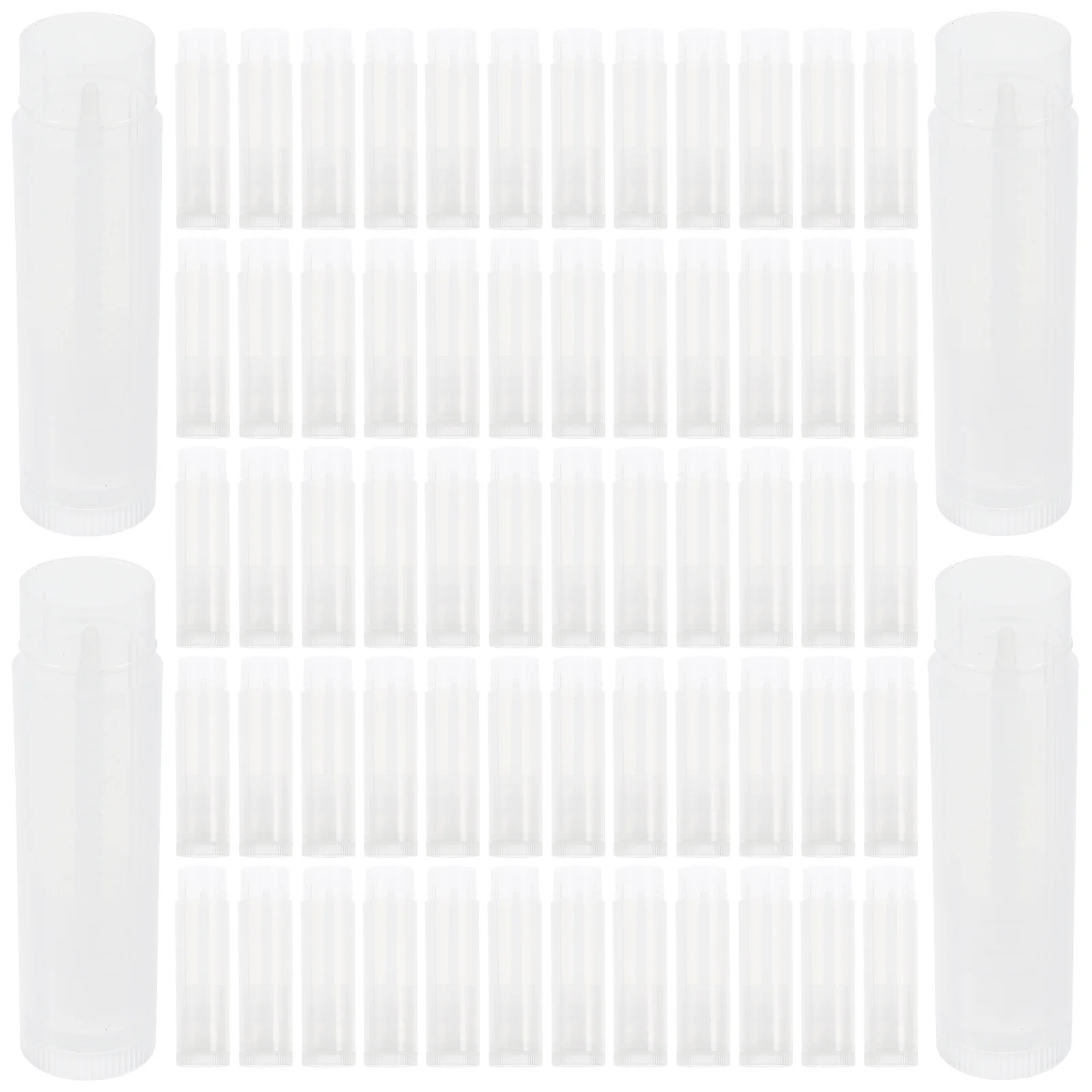 

100Pcs Lip Balm Tubes Empty Containers Push Wheel Mechanism DIY Lipstick Tubes Refillable Storage