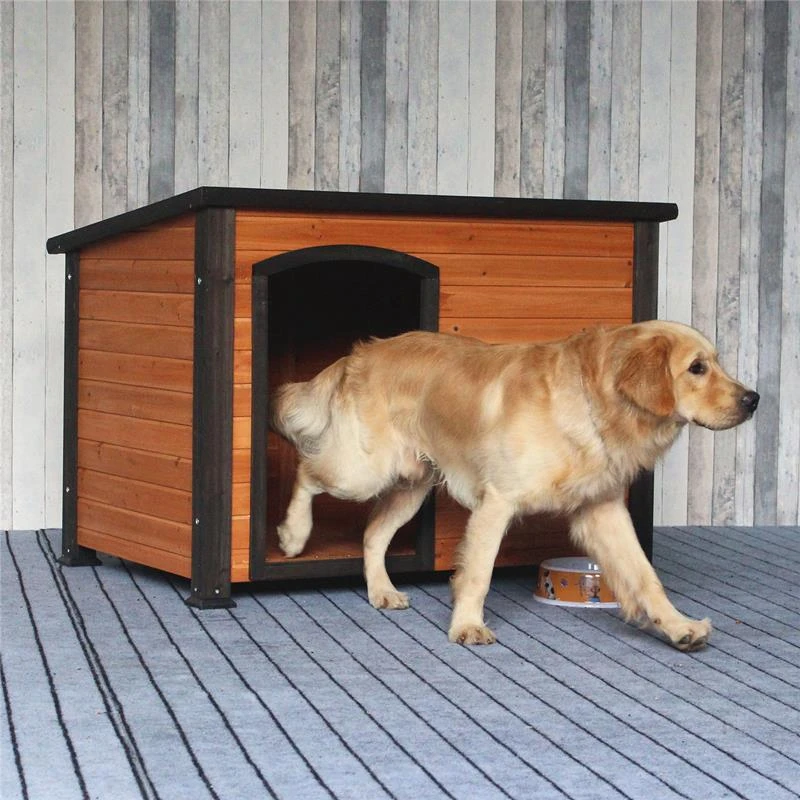 Solid Wooden Dog House Waterproof Outdoor Kennel Cage Large Breed Dogs Dog House Samoyeds Kennel Package Mail Sent Door Curtain