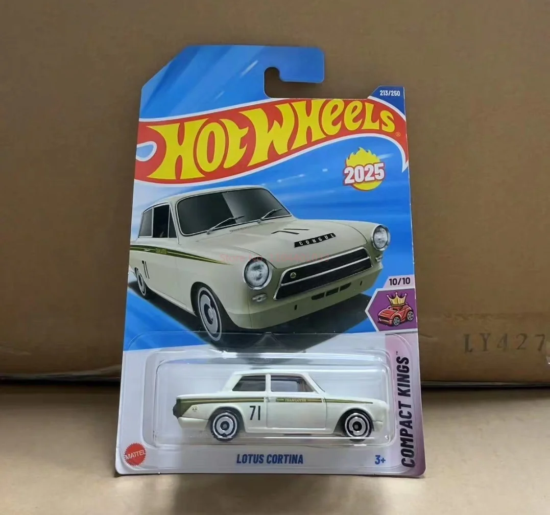 오리지널 2025L 핫휠 자동차 로터스 코르티나 남자아이 장난감 1/64 다이캐스트 자동차 미니어처 금속 모델 컴팩트 킹스 생일 선물
