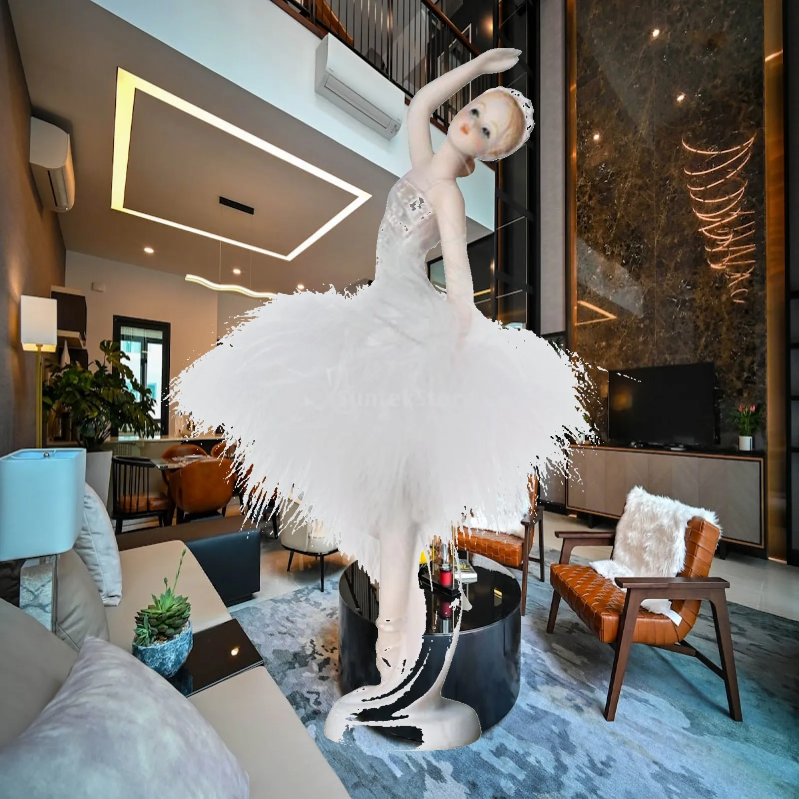 

Dance Girl Statue Decor Desktop Ornament for Entryway Hotel Home Decorations