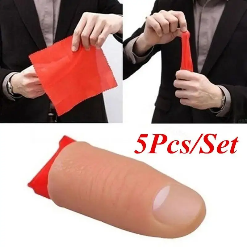5Pcs Magic Thumb Tip Fake Finger Props Vanish Appear Trick Toy Illusion Accessories For Magician Stage Show Party Beginners