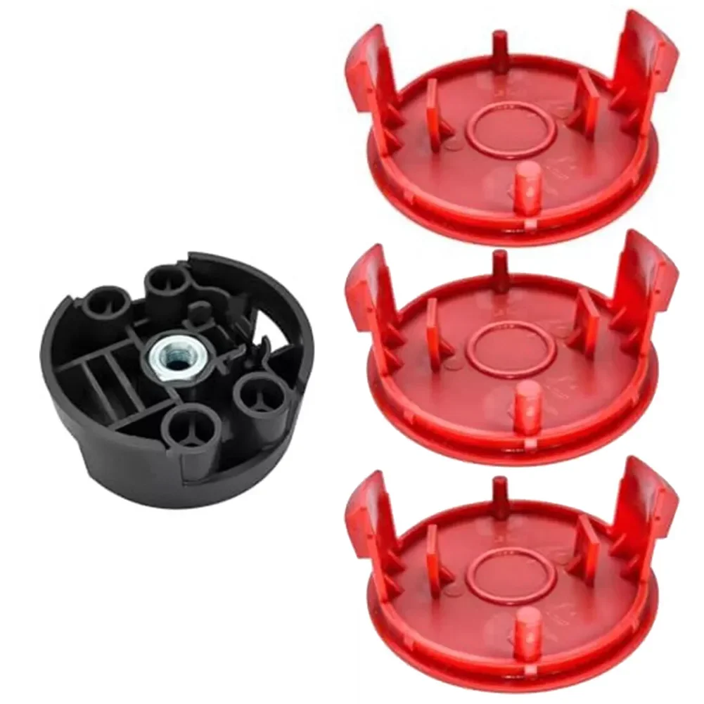 AFS 23-37 Lawn Mower Accessories Bundle 3 Hats And 1 Base For Bosch AFS 23-37 Lawn Mowers Replacement Parts Red Lid F016F04841