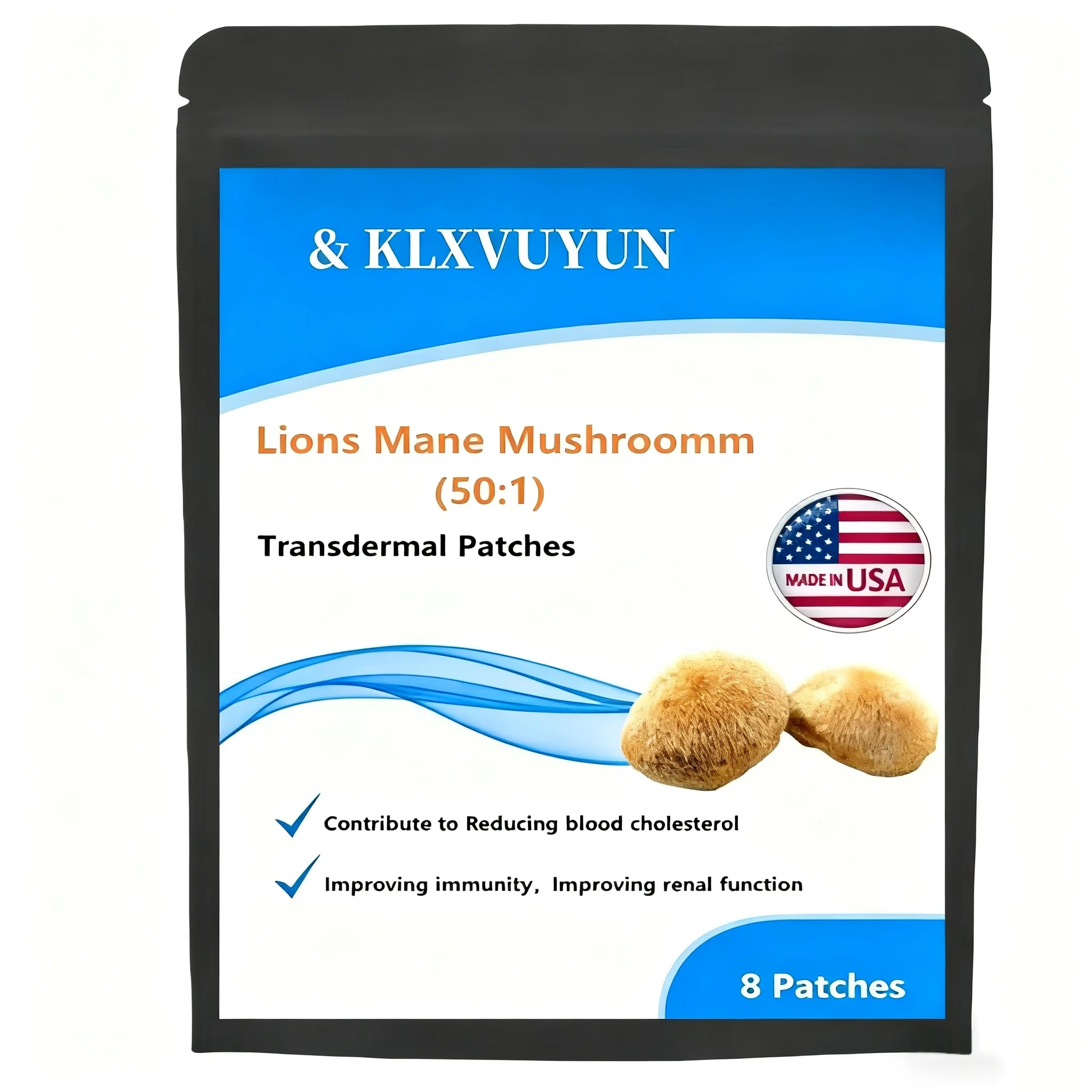 

Lions Mane Mushroomm / Hericium Erinaceus 50:1 — проклейтевые нашивки, сделано в США, поставка 2 месяца