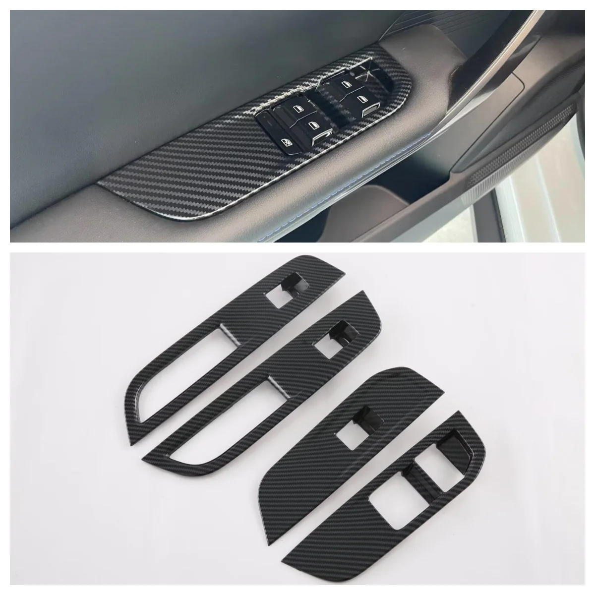 

LHD&RHD Carbon Fiber Interior Door Window Lift Glass Switch Armrest For MG 4 MG4 EV Mulan 2022-2024 Car Accessories