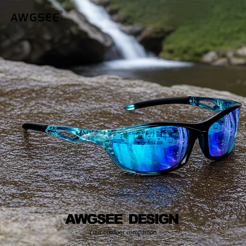 Retro Polarized Sports Sunglasses - Durable PC Frame & TAC Lens for Hiking, Fishing, Racing & Daily Wear,Night vision lenses