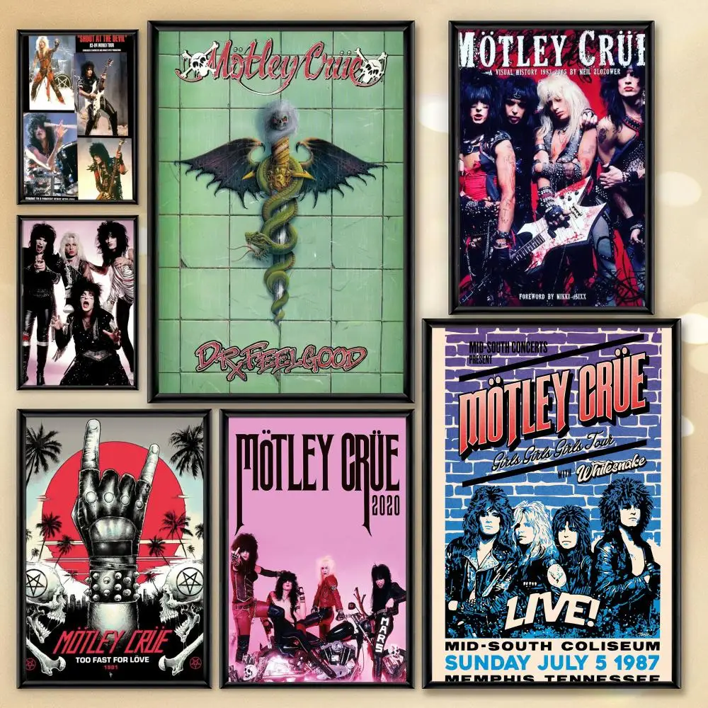 Poster HD Anime Hot Theme Sänger/OST/Film-Wasserdicht Selbstklebende Heimdekoration Beliebte Band Motley Crues Retro