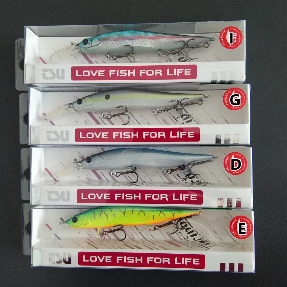 4 Stück 98mm 10g SP Gewichtssystem Long Casting Suspend Minnow Angelköder 2,2m AURORA 98SP Hartköder für Barsch und Hecht