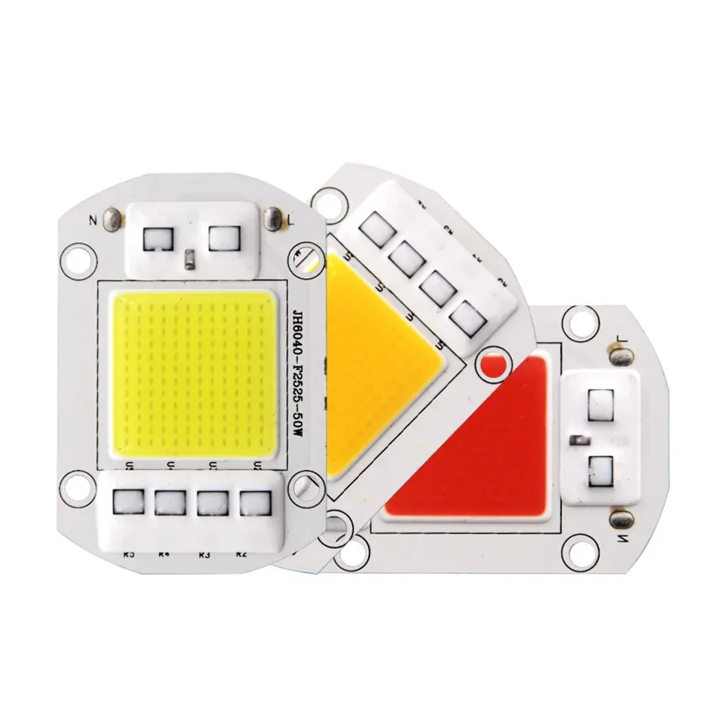 LED 50W 220V Rosso Blu Verde Bianco No Need Driver Chip COB Lampada Sorgente Crescita delle piante Inondazione Lampione Perline Accessori per la luce