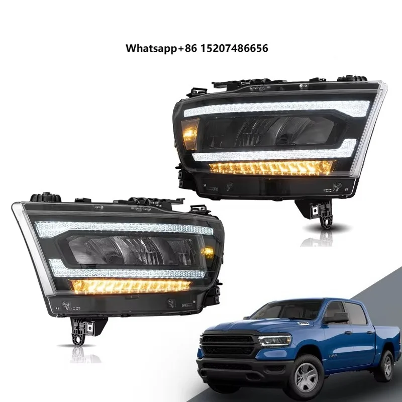 Full LED Headlights Assembly 2019 2020 2021 Car Light Sequential Turn Signal 5th Black Front Head Lamp 1500