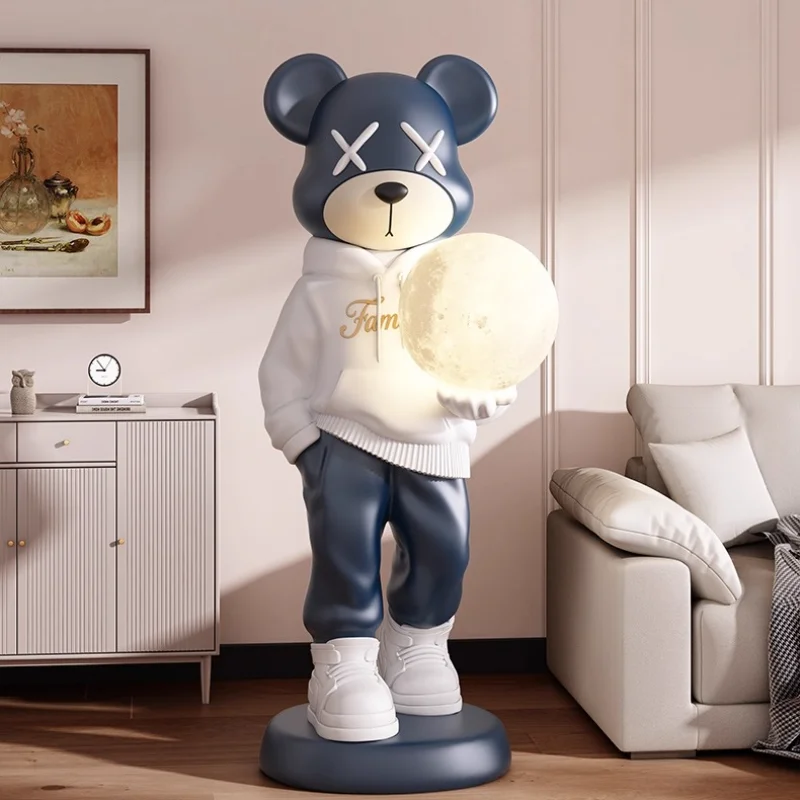 Fashion Sweater Violent Bear Ornaments Large Decoration Light Luxury TV Cabinet Landing Housewarming Birthday Gift