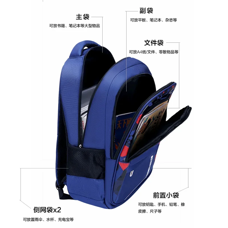 Children Schoolbag Boys Primary School New Load Reduction Ridge Protection Backpack 1-3 Grade 4-6 Grade Fashion Waterproof Bag