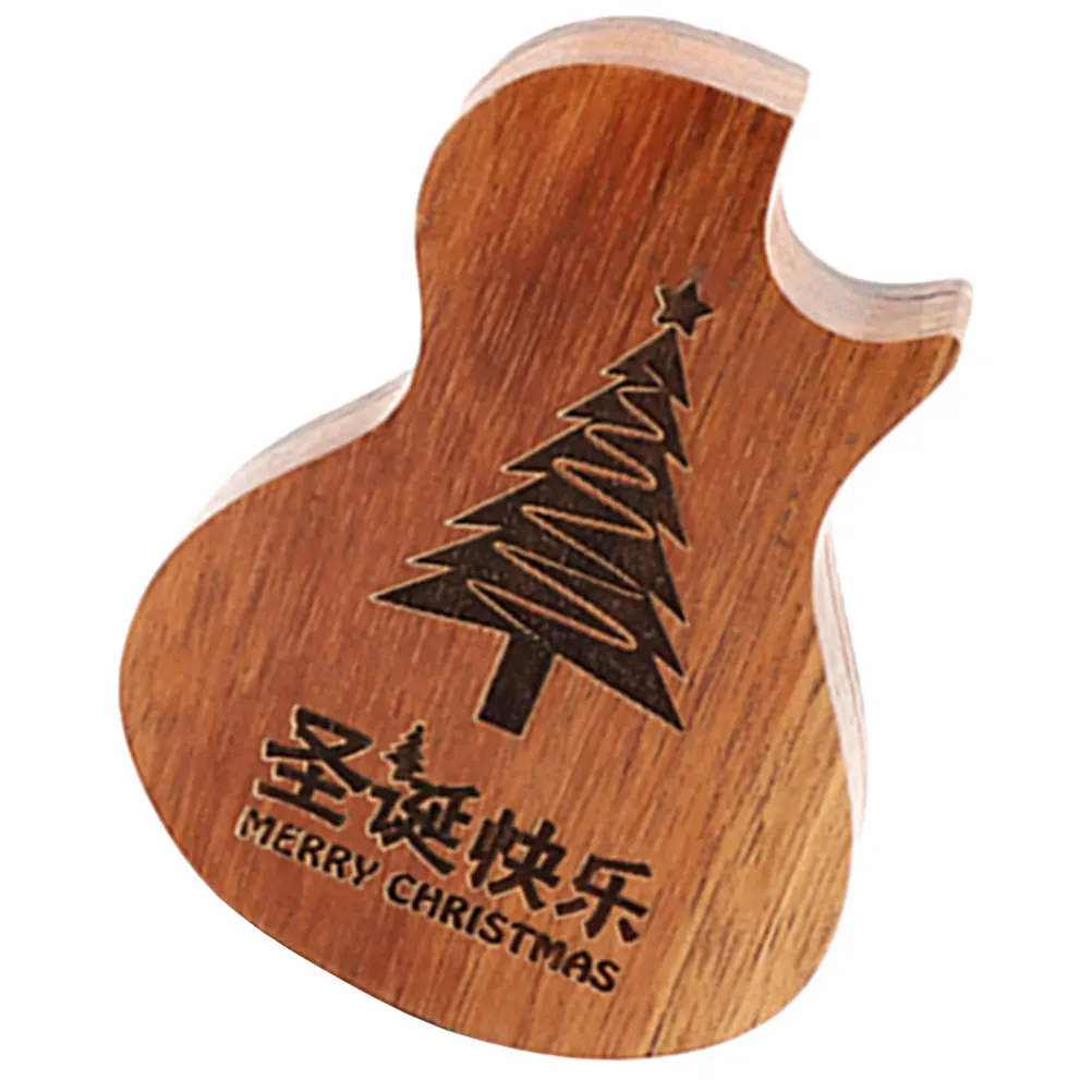 

Christmas Tree Guitar Storage Container Plectrum Case Wood Holder Plectrums