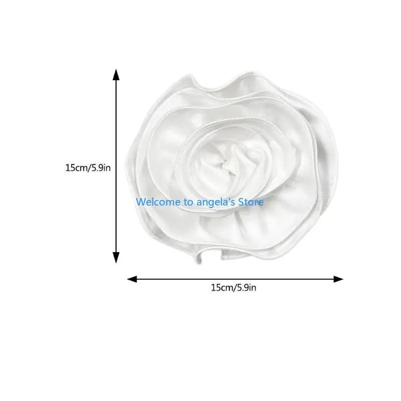 X4YC Fabric Flower Brooch Pin Handmade Traditional Costume Decors Flower Patches