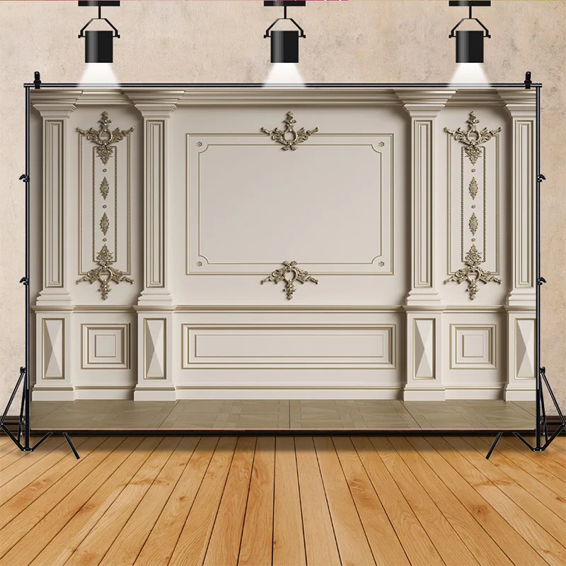 Classic Interior Wall With Mouldings Empty Room Photography Backdrops Props Home Decoration Paintings Indoor Background TQ-15