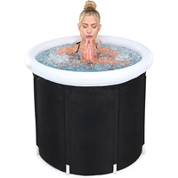 Large Ice Bath Tub Outdoor with Portable Bathtub Athletes Cold Water Therapy Tub Folding Bath Bucket PVC Spa Bathtub