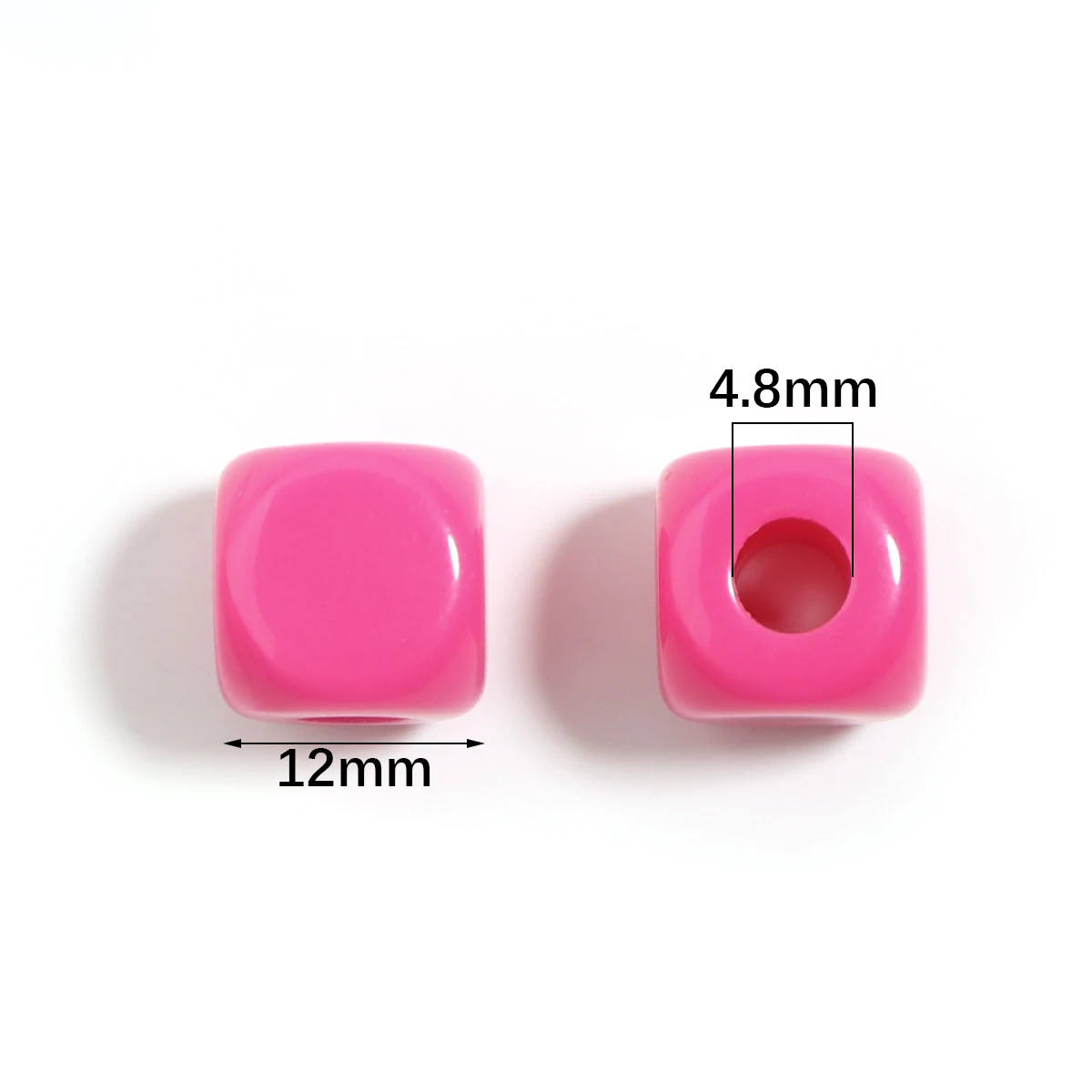 30pcs 12mm Cream Color Square Acrylic Beads Cube Loose Spacer Bead For Jewelry Making DIY Necklace Bracelet Phone Chain Keychain