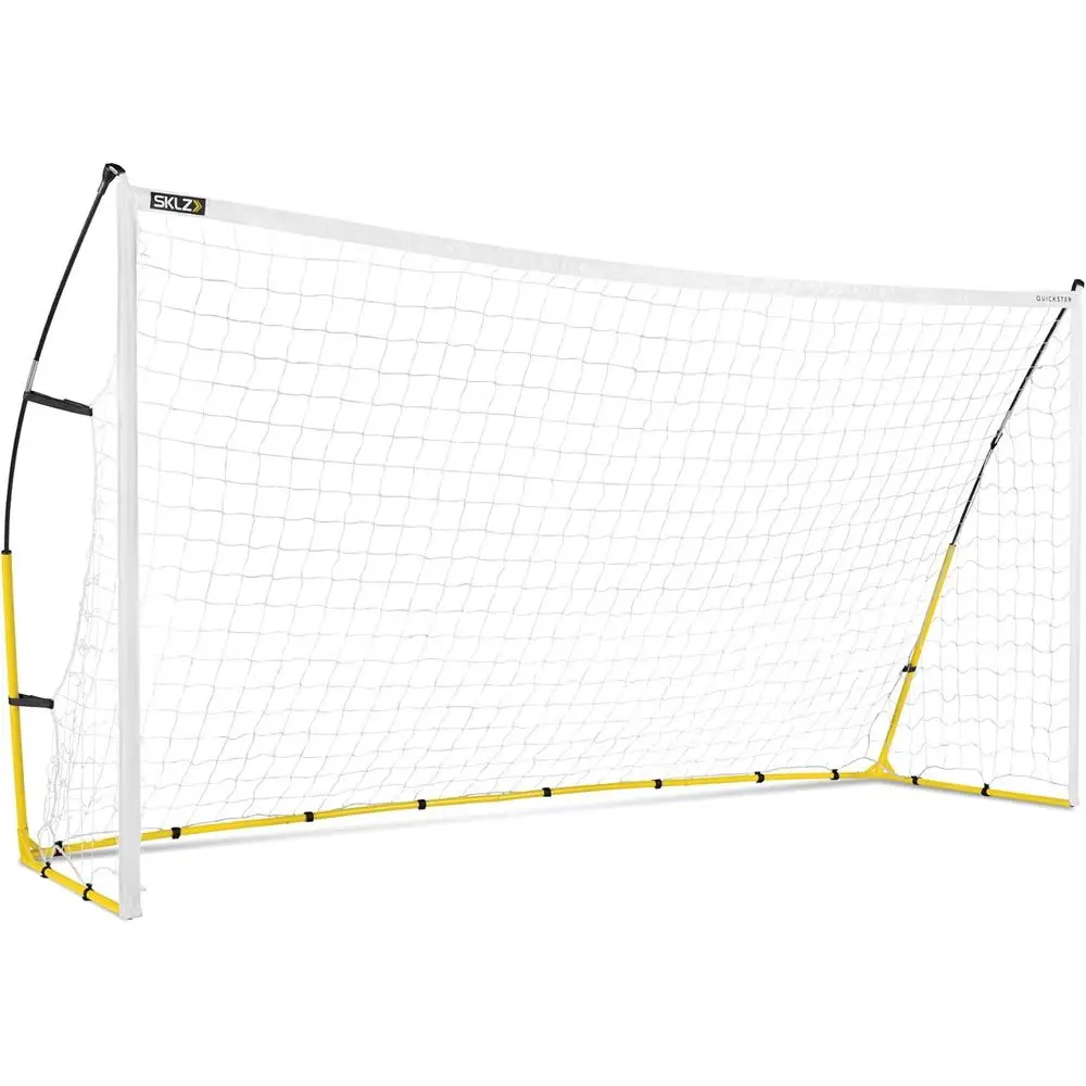 

Portable Soccer Goal for Backyard Play - Durable Tensioned Net, Adjustable Poles, Metal Stakes, Carrying Case