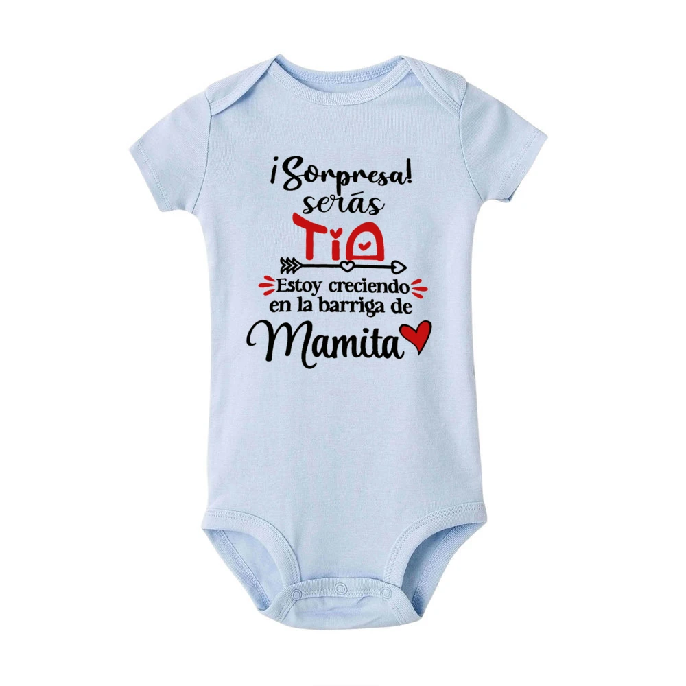 Surprise You Will Be An Aunt I Am Growing in Mommy\'s Belly Baby Romper Pregnancy Announcement Jumpsuit Infant Reveal Bodysuit