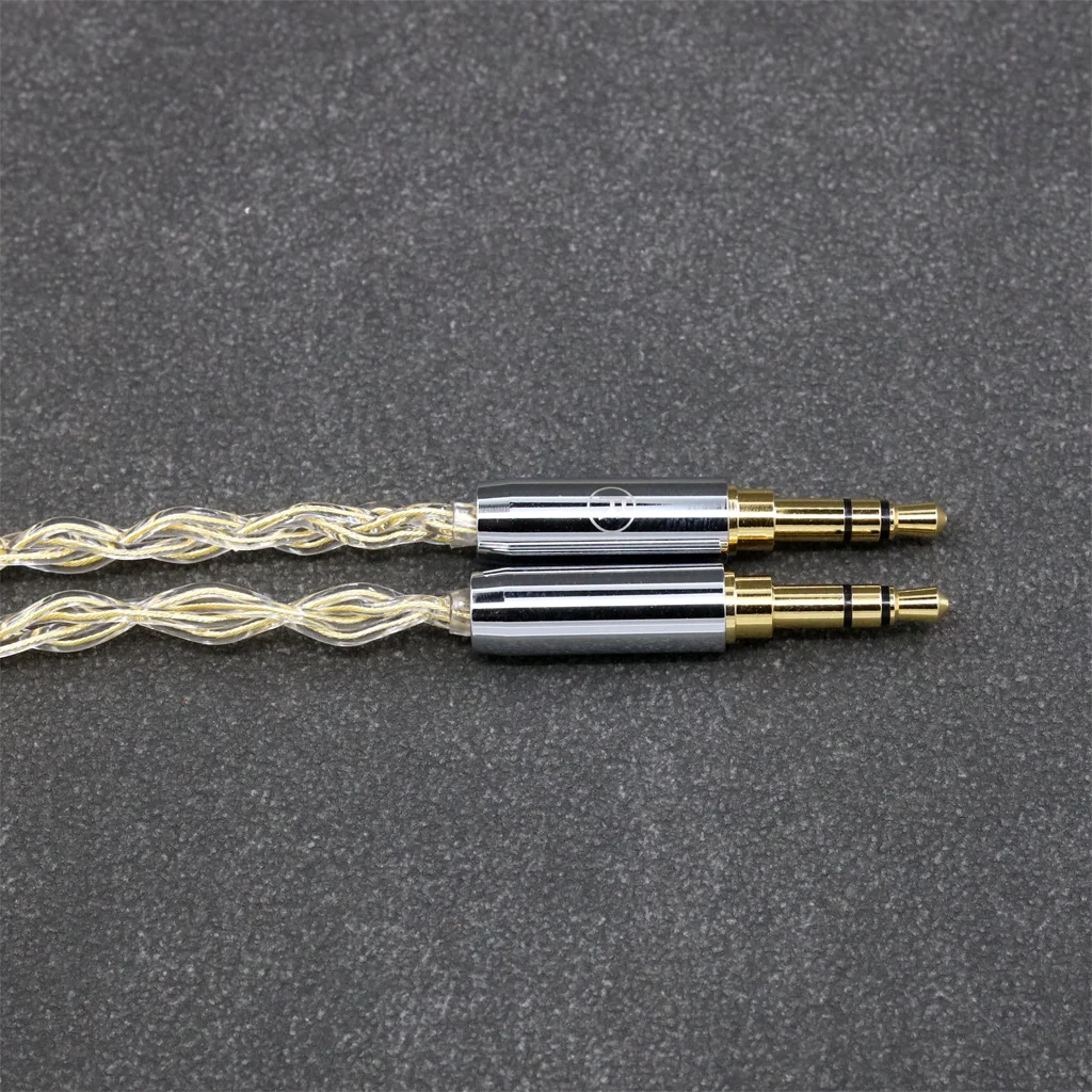 99% 24k Gold Plated 7n Pure Silver Earphone Cable 8 Core For ONKYO SN-1 JVC HA-SW01 HA-SW02 McIntosh Labs MHP1000 3.5mm 8428