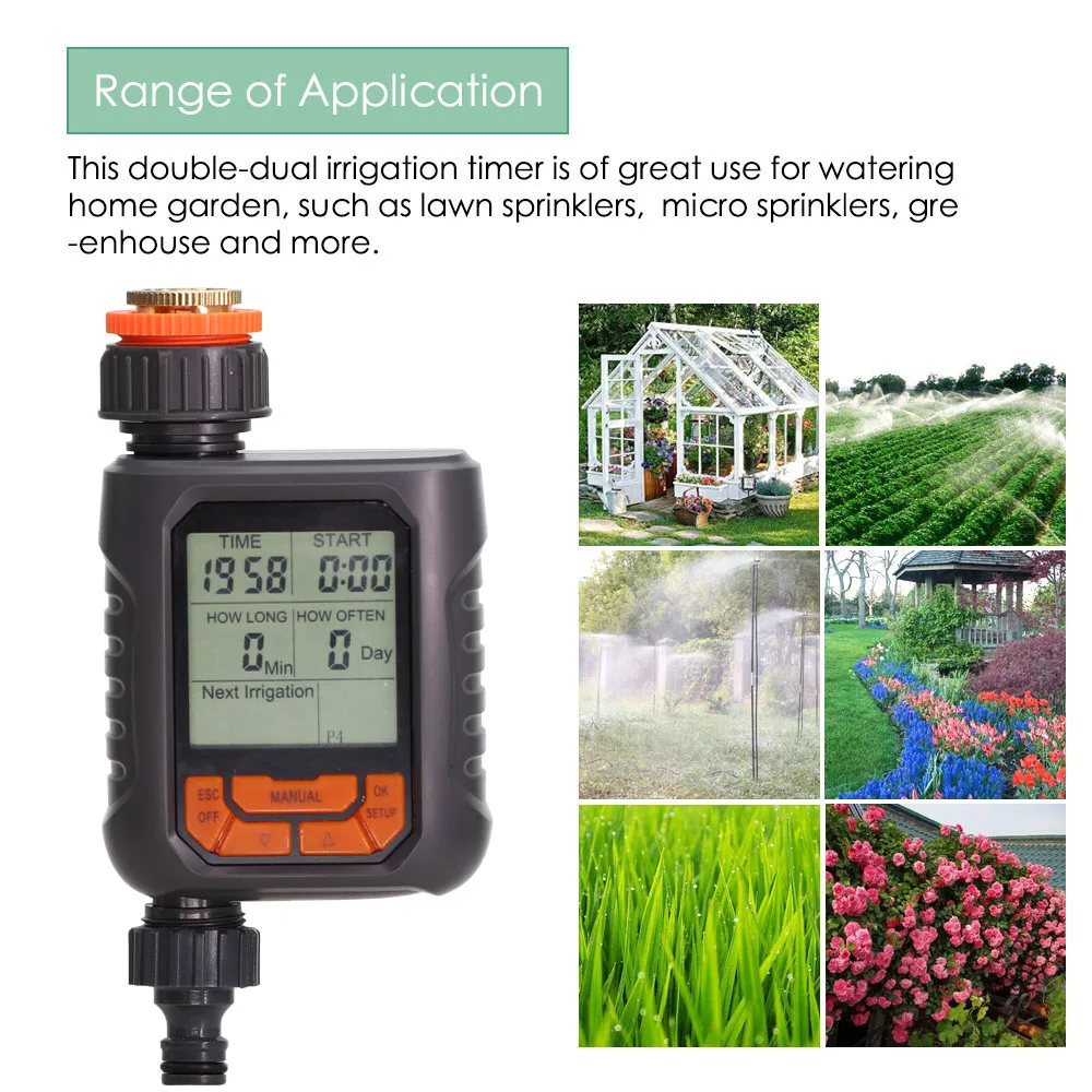 Garden Sprinkler Timer Automatic Programmable Digital Water Timer IP65 Waterproof for Lawn Watering System Irrigation Controller
