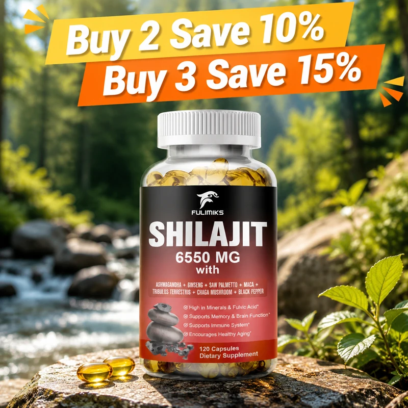 Premium Shilajit Supplement, with Maca, Tribulus & Saw Palmetto, Supports Hormone Balance, Vitality, Immunity & Daily Energy