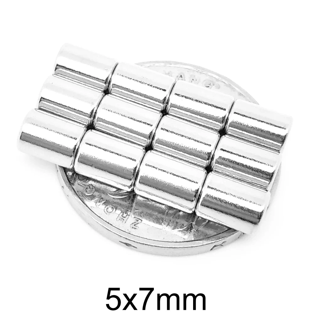 5X7 mm Permanent NdFeB Strong Powerful Magnetic Mini Small magnet N35 Round Magnets 5x7mm Neodymium Magnet Dia 5*7 mm