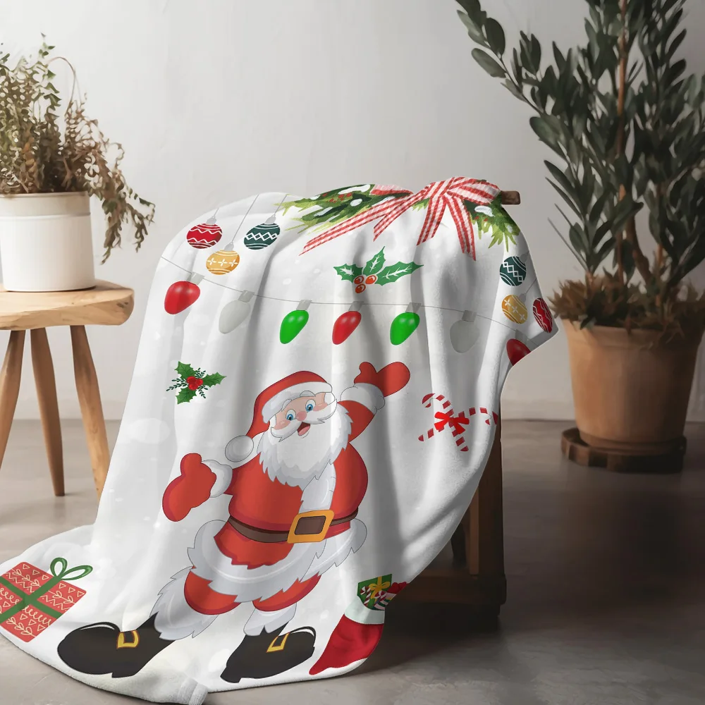 

Рождественское одеяло Tuniu, праздничное одеяло Санта-Клауса, мягкое, теплое, уютное, украшение для кровати, дивана, идея подарка