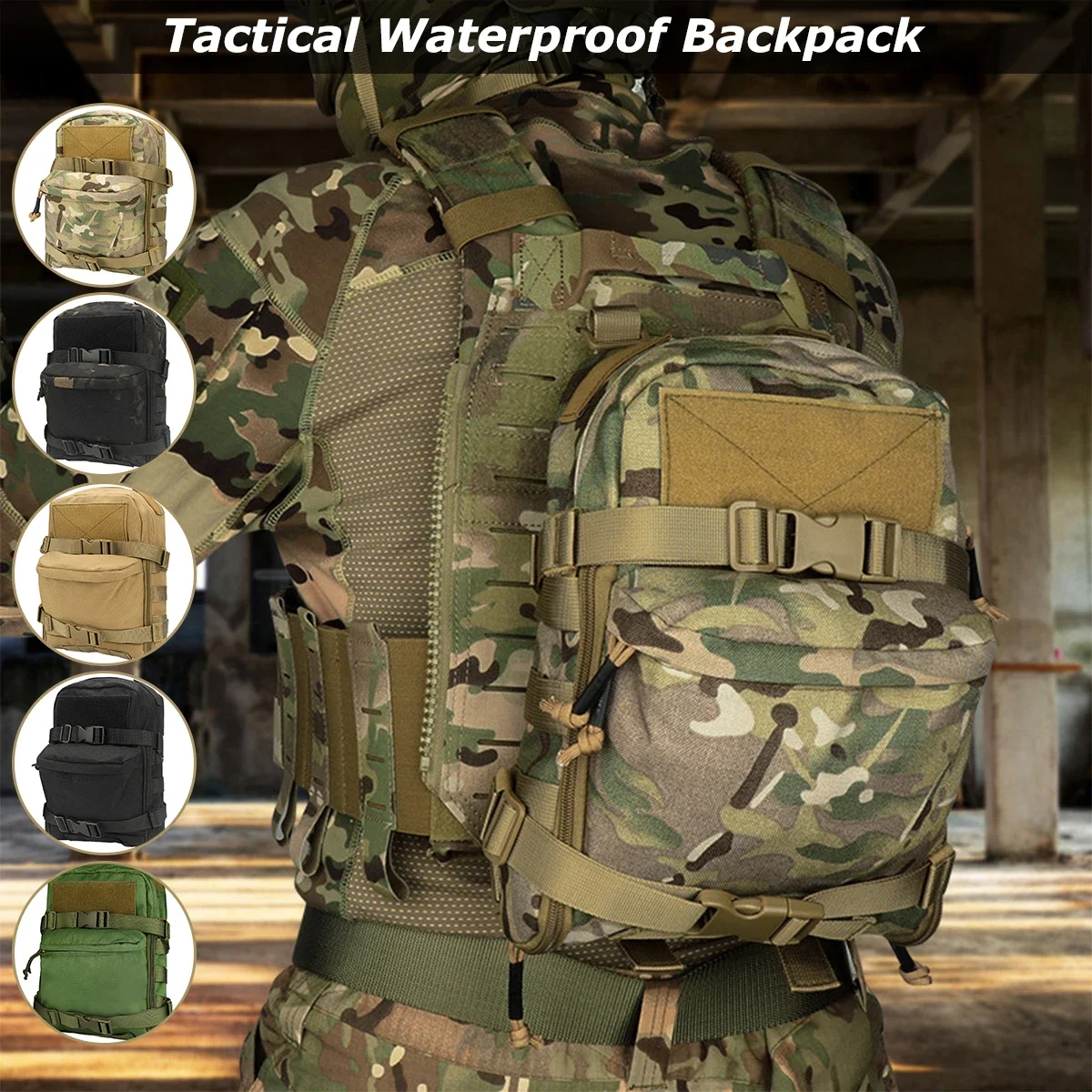 Tactical Backpack Mini Hydration Bag Outdoor Water Bladder OutdoorTactical Vest 1000D Nylon Bag Lightweight Waterproof Backpack