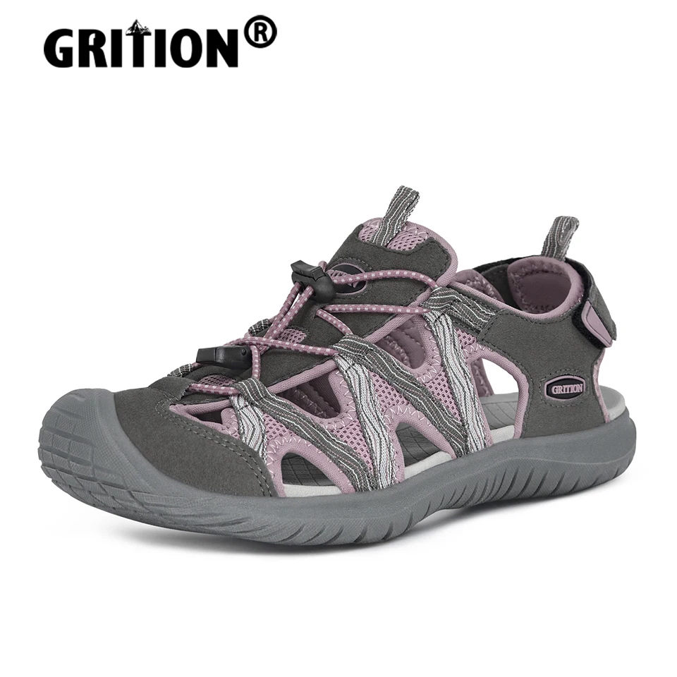 GRITION Women Outdoor Walking Sandals For Hiking Trekking Summer Ladies Sports Sandals Non-Slip 2022 New Design Durable 36-41