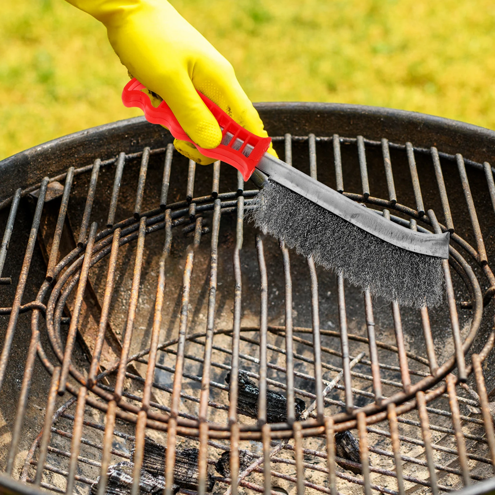 

2Pcs Wire Brush Rust Removal Tool Non Slip for Decontamination Polishing Smoothing and Deburring Metal Parts