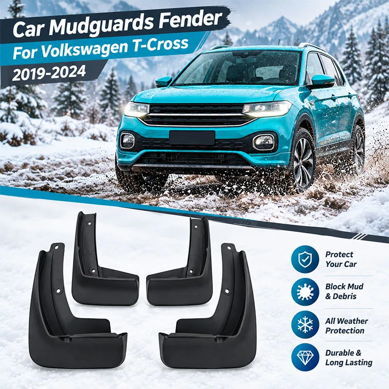 Car Mudguards Fender For VW For Volkswagen TCross T-Cross 2019-2024 Wheels Mudflaps Splash Guard Mud Flap Car Accessories