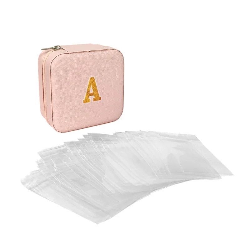 Caixa de jóias portátil, duplo simples brincos anel jóias caixão, pode segurar brinco anel, novo, 2024