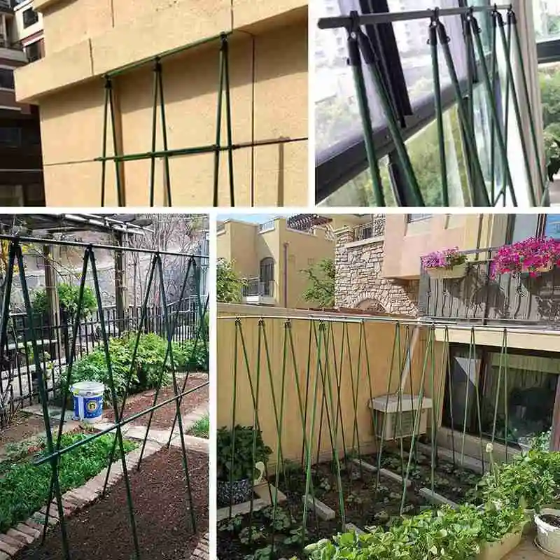 3 Sizes Garden Trellis Climbing Plant Support Agriculture Greenhouse Gardening Pillar Plastic Coated Steel Pipe Flower Support